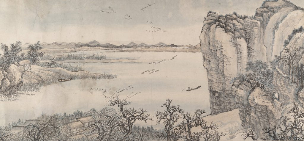 Detail of Landscape in the Style of Juran and Yan Wengui, Dated 1713 by Wang Hui