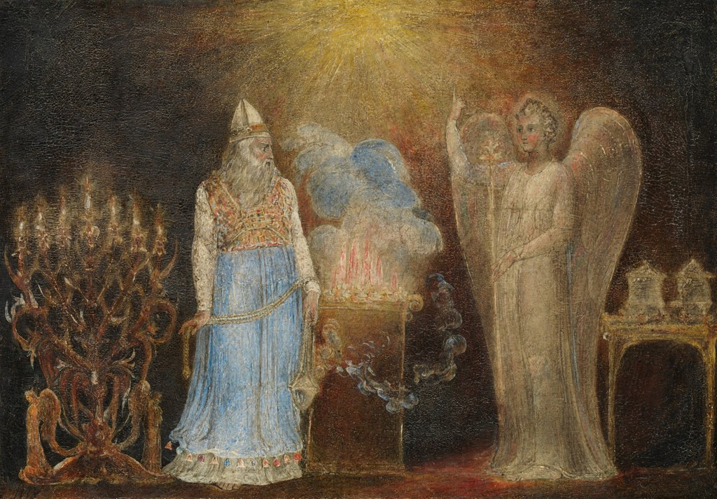 Detail of The Angel Appearing to Zacharias, 1799-1800 by William Blake