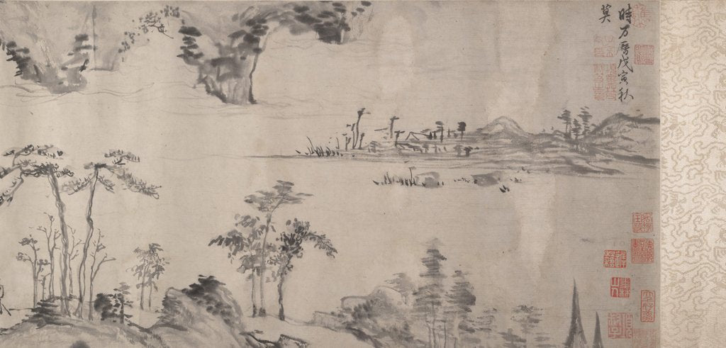 Detail of River Landscape, dated 1578 by Xiang Yuanbian