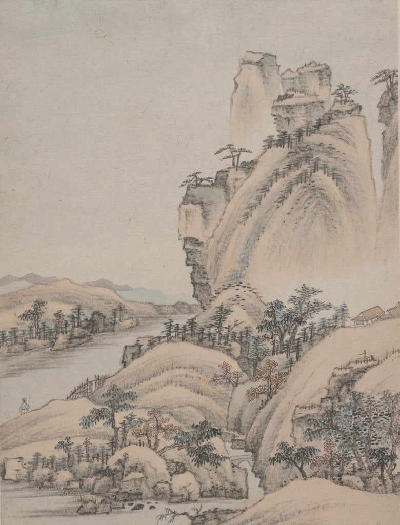 Detail of Landscapes, dated 1668 by Xiao Yuncong