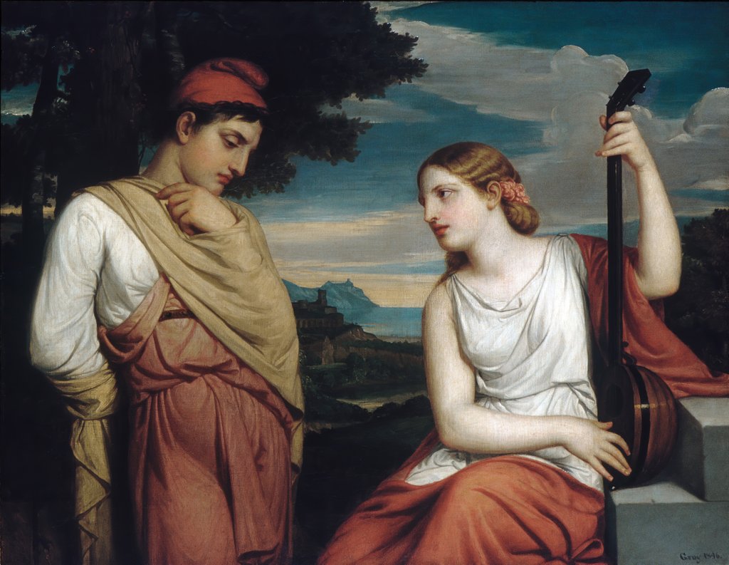 Detail of The Greek Lovers, 1846 by Henry Peters Gray