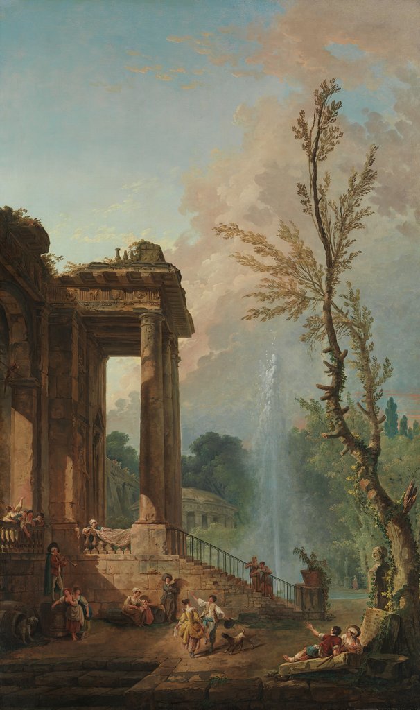 Detail of The Portico of a Country Mansion, 1773 by Hubert Robert