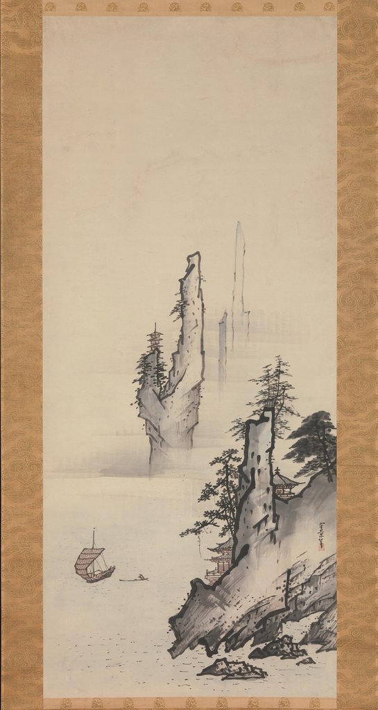 Detail of Landscape, 17th century by Kusumi Morikage