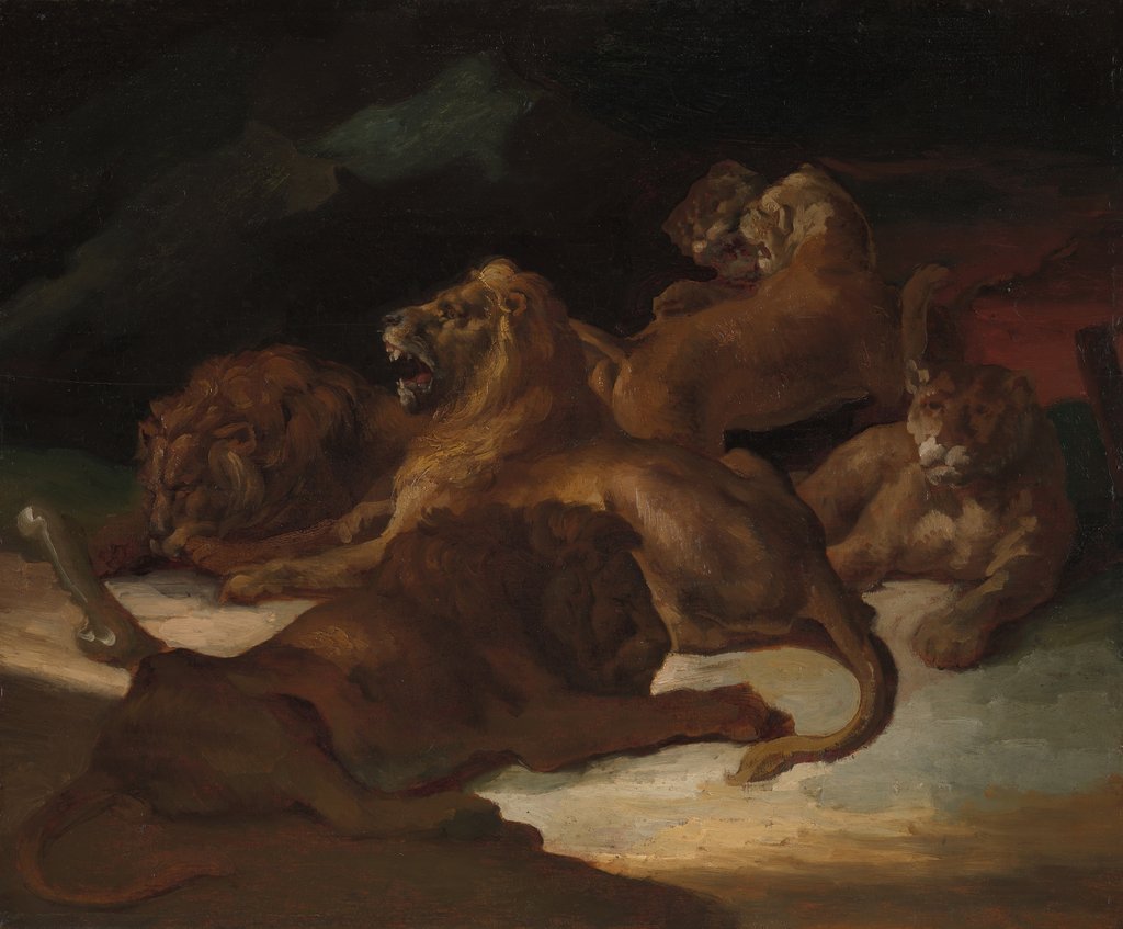 Detail of Lions in a Mountainous Landscape, ca. 1818-20 by Theodore Gericault