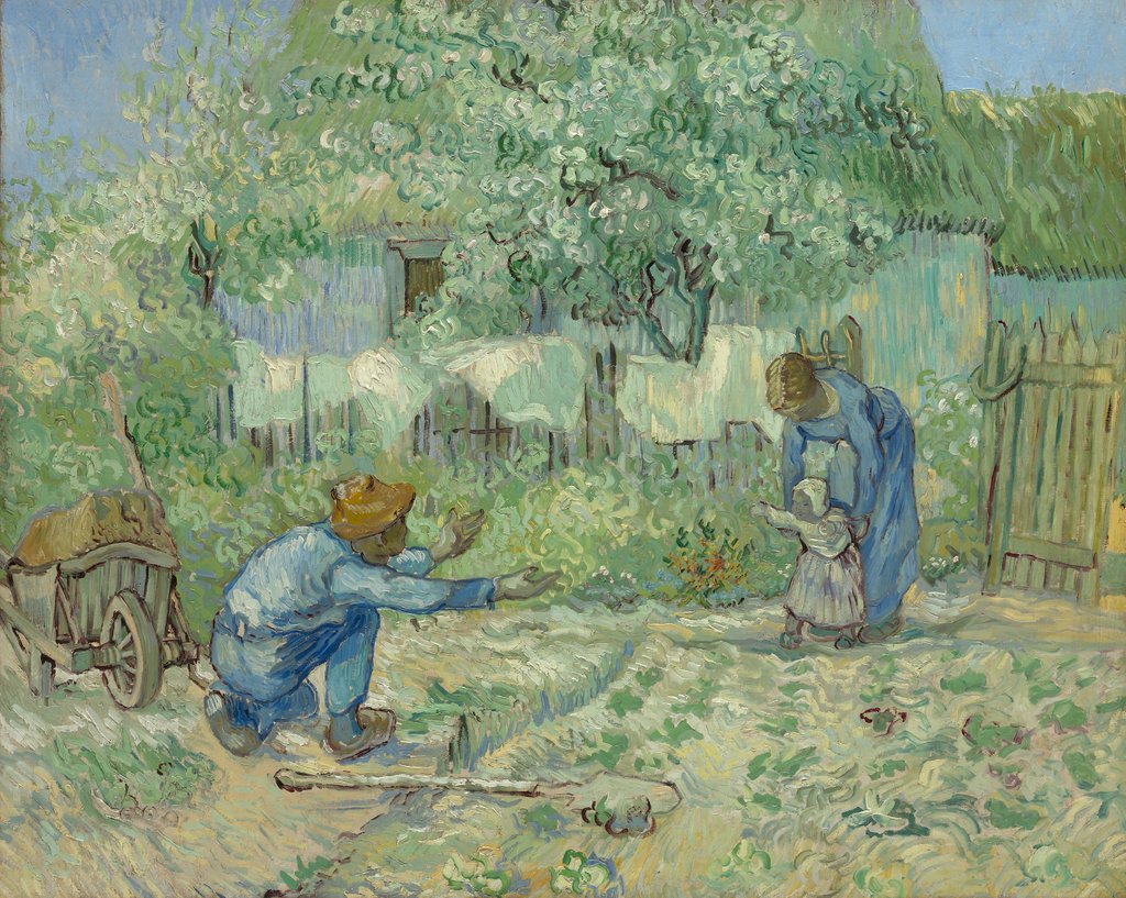 Detail of First Steps, after Millet, 1890 by Vincent van Gogh