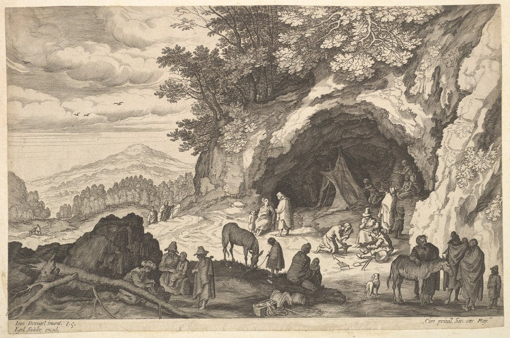 Detail of Landscape with Gypsy Camp, n.d by Aegidius Sadeler II