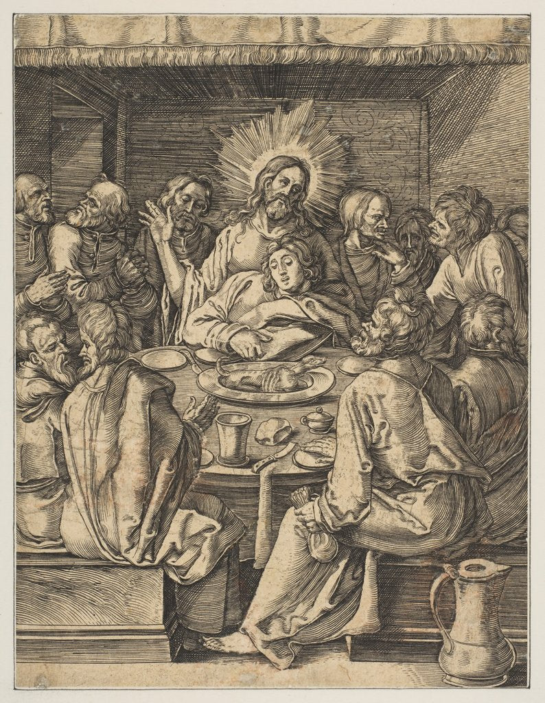 Detail of The Last Supper, from The Small Passion by Abraham Waesberge