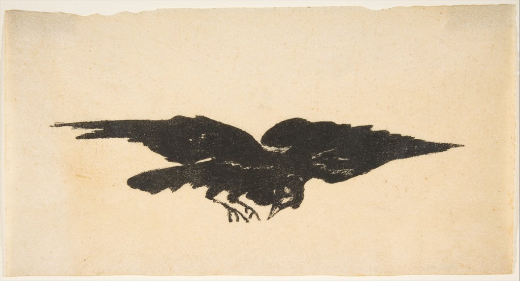 Detail of The Flying Raven, Ex Libris for The Raven by Edgar Allan Poe, 1875 by Edouard Manet