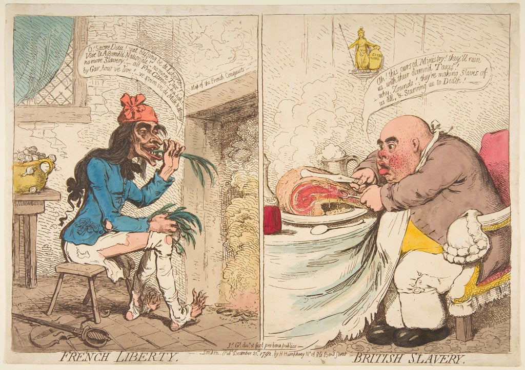 Detail of French Liberty - British Slavery, December 21, 1792 by James Gillray