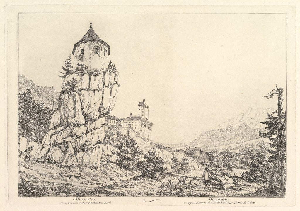 Detail of Landscape, Mariastein in Tyrol, early 19th century by Johann Christian Erhard