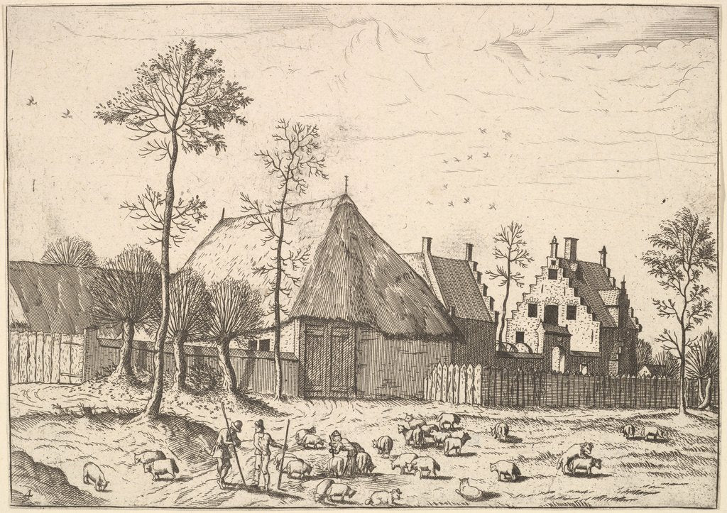 Detail of Shed with Cottage, from The Small Landscapes, 1559-61 by Johannes van Doetecum I