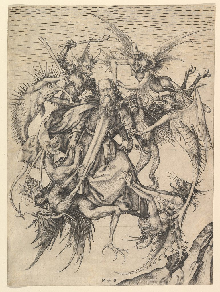 Detail of Saint Anthony Tormented by Demons, ca. 1470-75 by Martin Schongauer