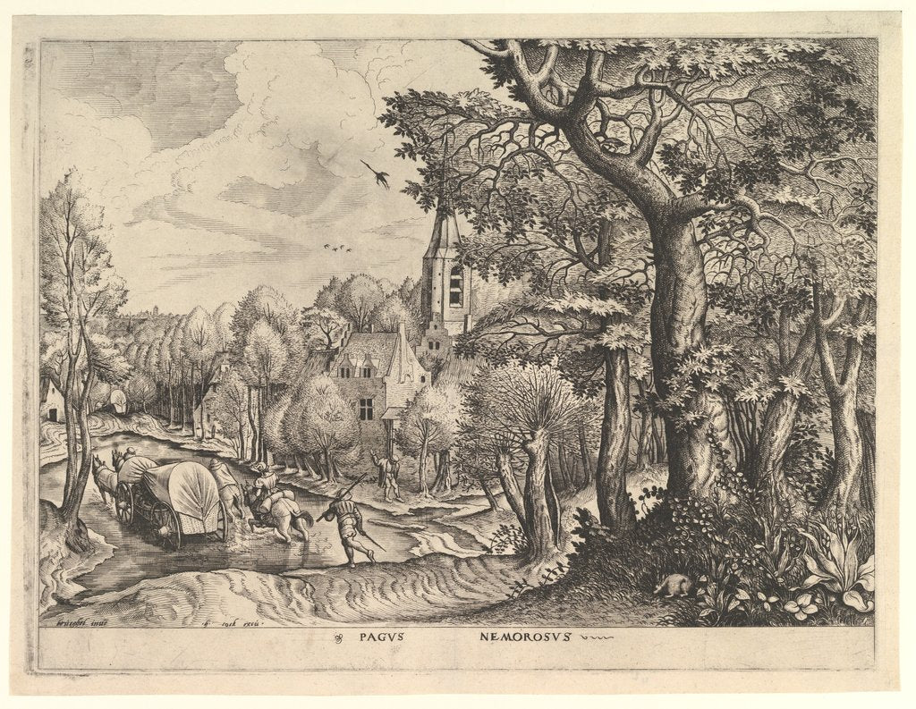 Detail of Wooded Region from The Large Landscapes, ca. 1555-56 by Johannes van Doetecum I/Lucas van Doetecum