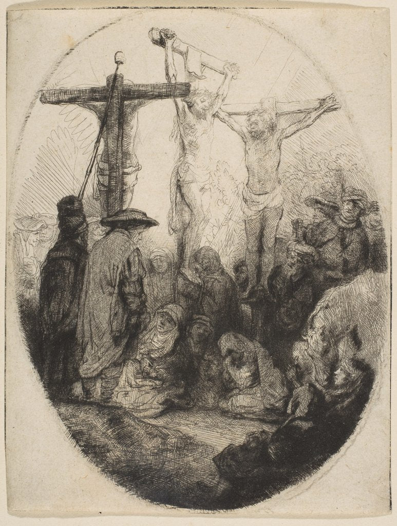 Detail of Christ Crucified Between Two Thieves; oval plate, ca. 1641 by Rembrandt Harmensz van Rijn