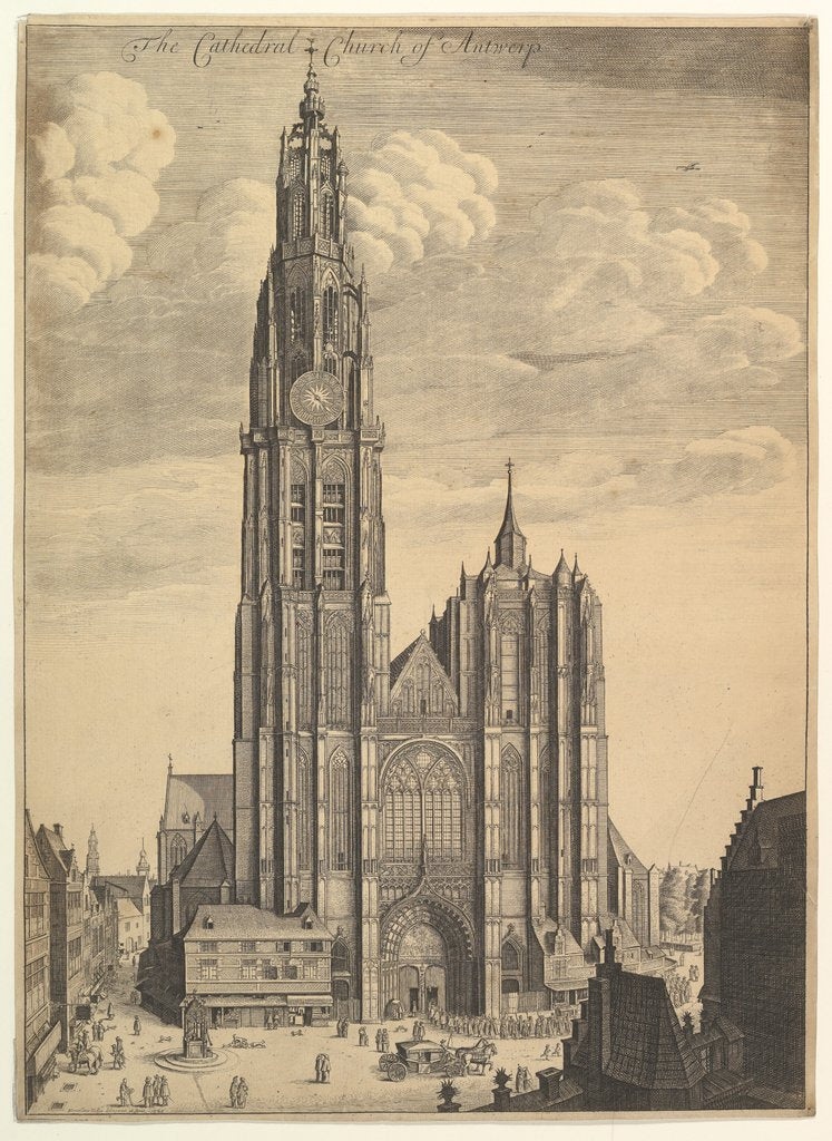 Detail of Antwerp Cathedral, 1649 by Wenceslaus Hollar