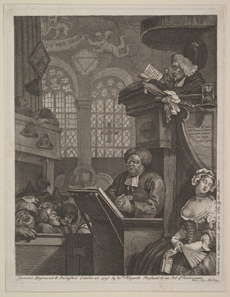 Detail of The Sleeping Congregation, April 21, 1762 by William Hogarth