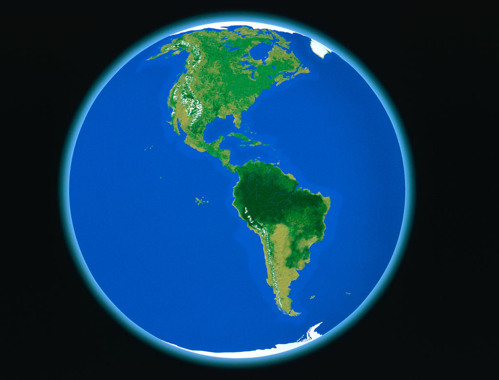 Detail of PLANET EARTH AMERICA NORTH AMERICA SOUTH AMERICA COMPUTER GRAPHIC by Corbis