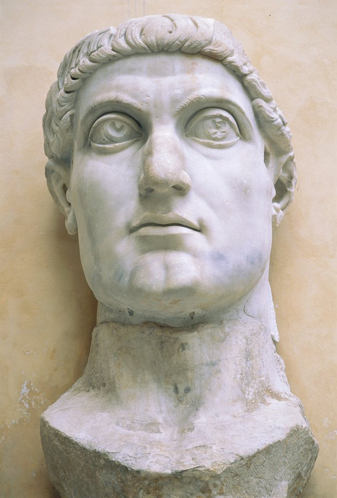 Detail of Late Antique Roman Colossal Head of Constantine by Corbis