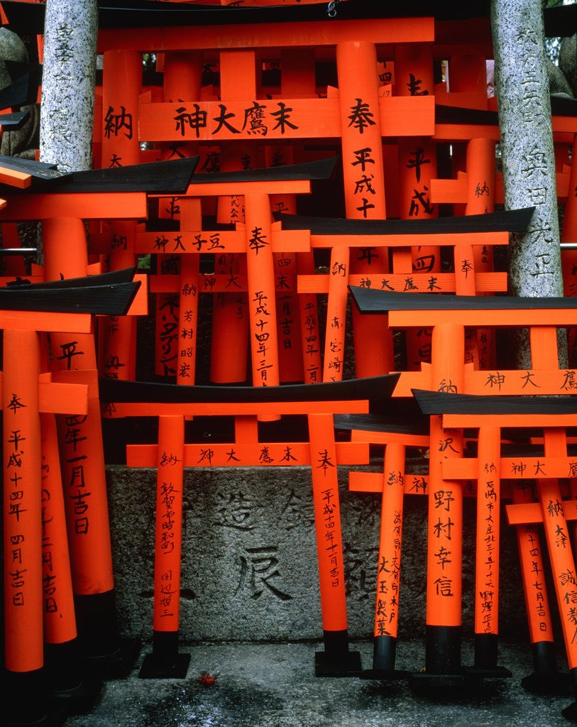 Detail of Torii Gates at Fushimi Inari Shrine, Japan, Kyoto by Corbis