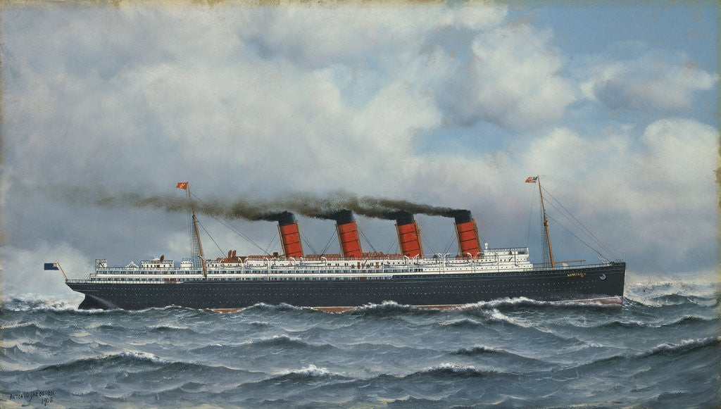 Detail of S.S. Lusitania by Antonio Jacobsen