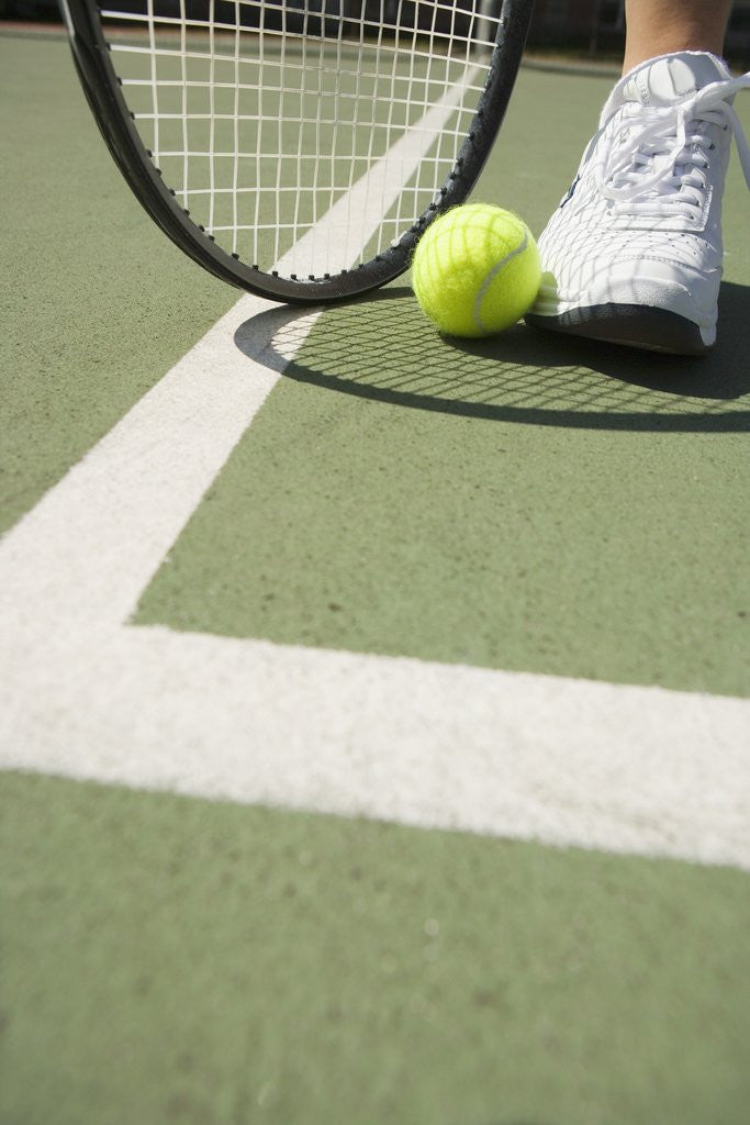 Detail of Tennis Player on Court by Corbis