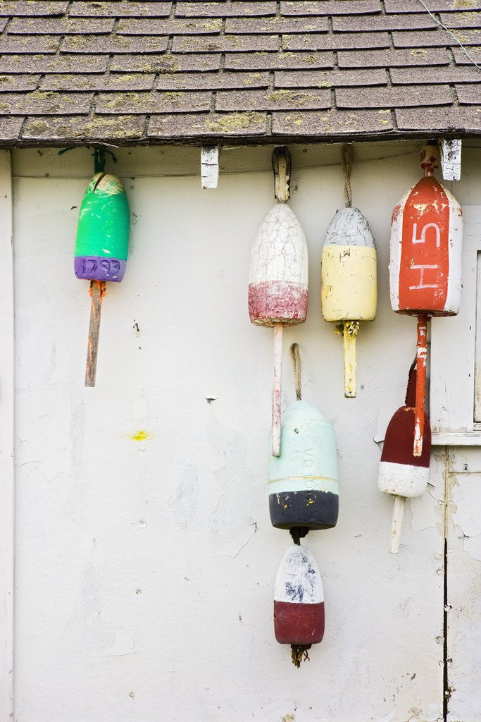 Detail of Lobster Buoys on Hut by Corbis