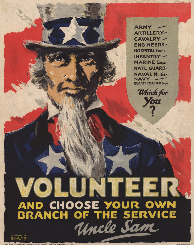 Detail of Volunteer Recruitment Poster by Arthur N. Edrop