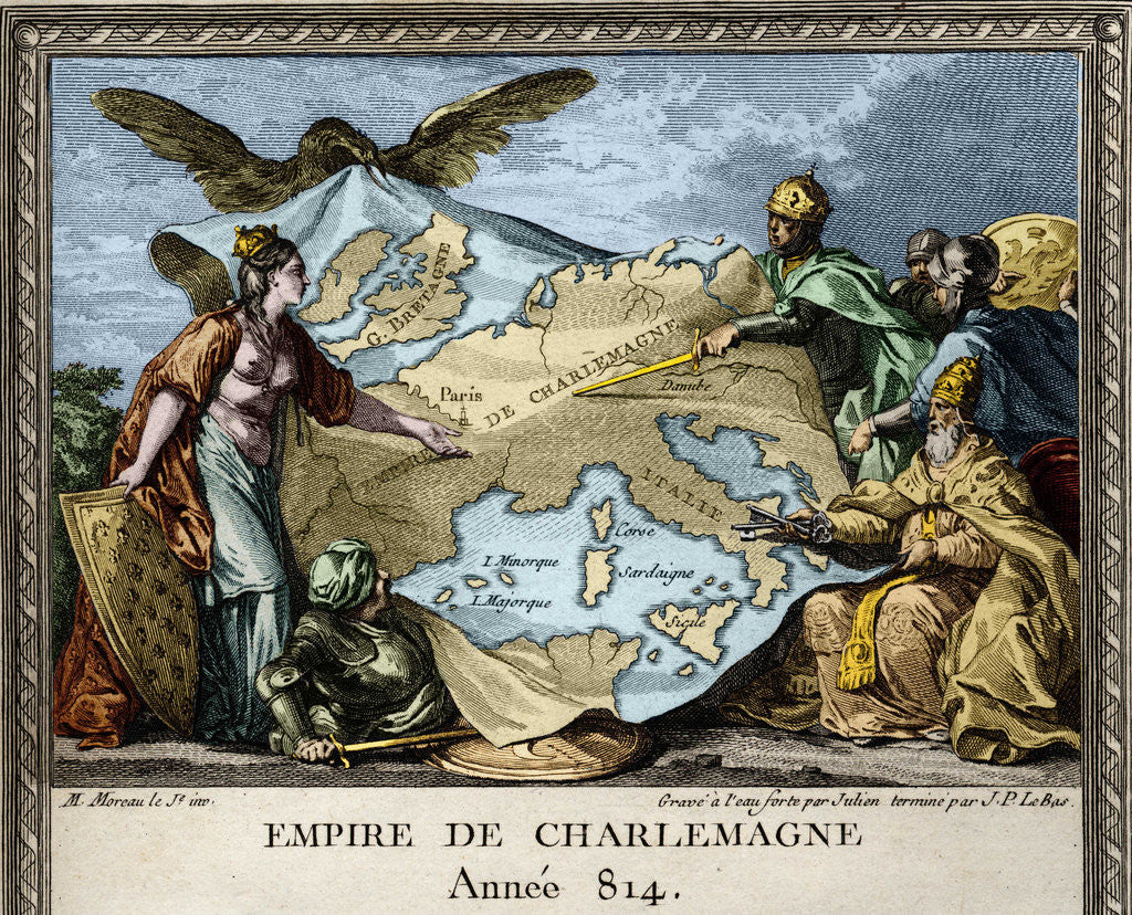 Detail of Allegorical Illustration of the Empire of Charlemagne in 814 by Moreau le Jeune