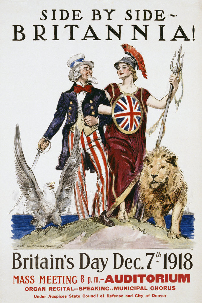 Detail of Side by Side - Britannia! Poster by James Montgomery Flagg