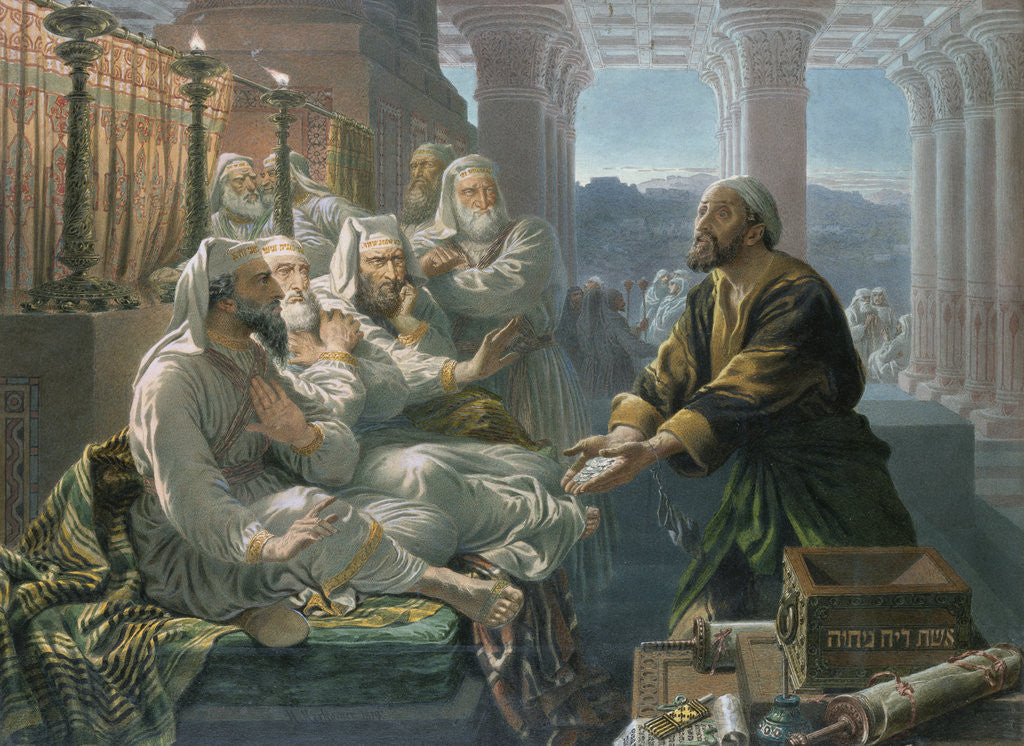 Detail of Judas and the Thirty Pieces of Silver for Betraying Christ by Hubert von Herkomer