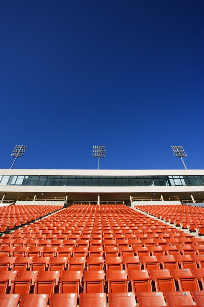 Detail of Empty Football Stadium Seats by Corbis