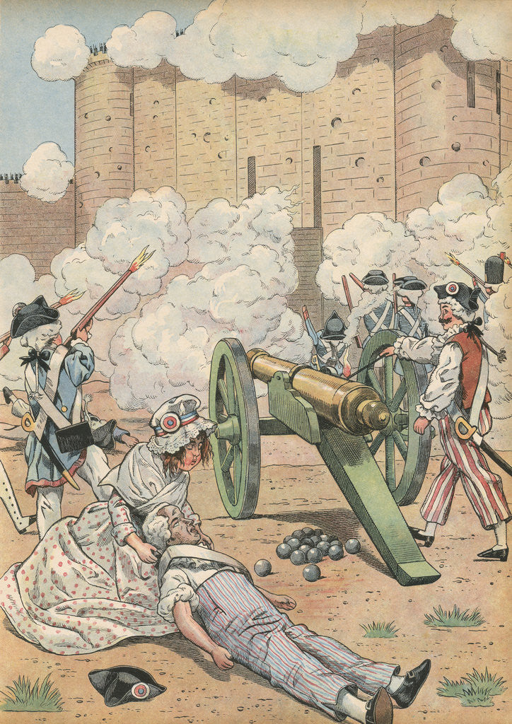 Detail of Illustration of the Taking of the Bastille by Jacques Onfroy de Breville