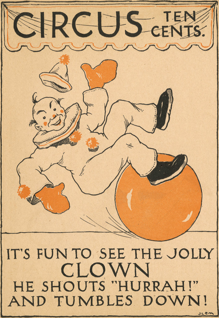 Detail of It's Fun to See the Jolly Clown Illustration by Corbis