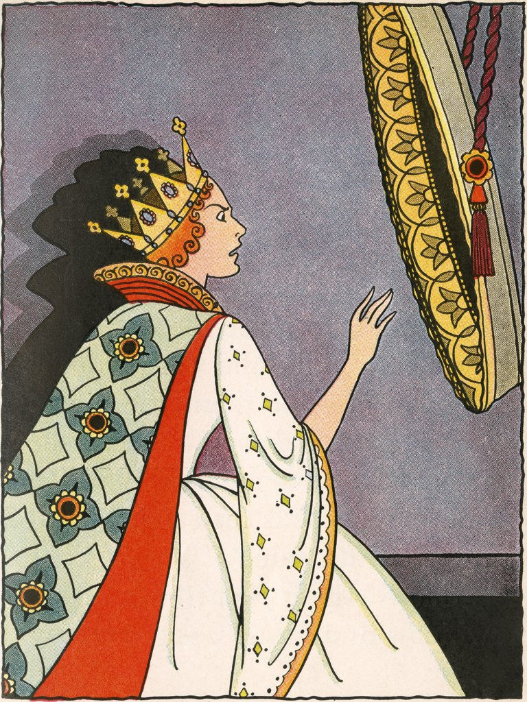 Detail of Illustration of the Evil Queen Before the Mirror by Bess Livings