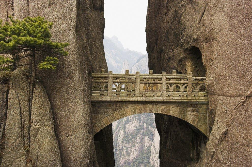 Detail of Bridge in the Huangshan Mountains by Corbis