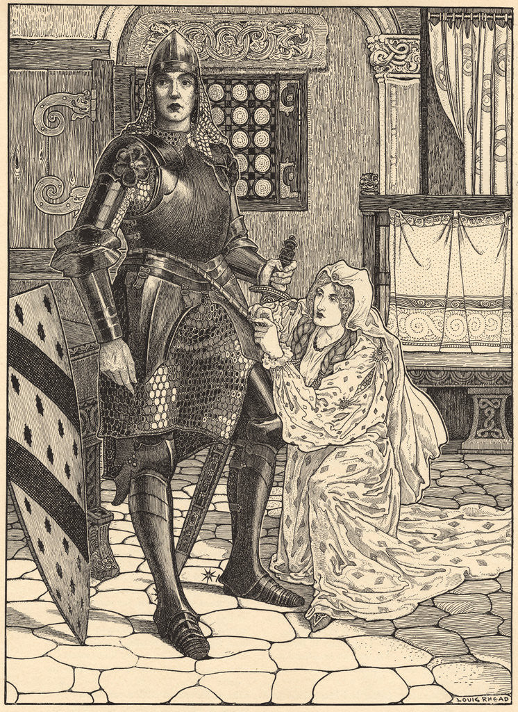 Detail of Illustration of Geraint and Enid by Louis John Rhead