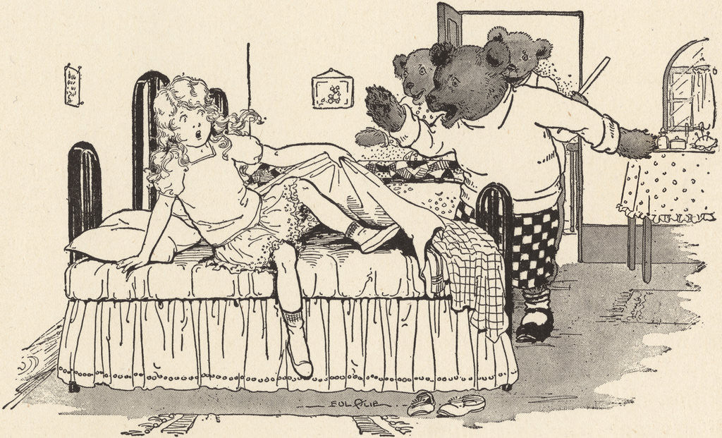 Detail of Illustration of the Three Bears Discovering Goldilocks by Eulalie