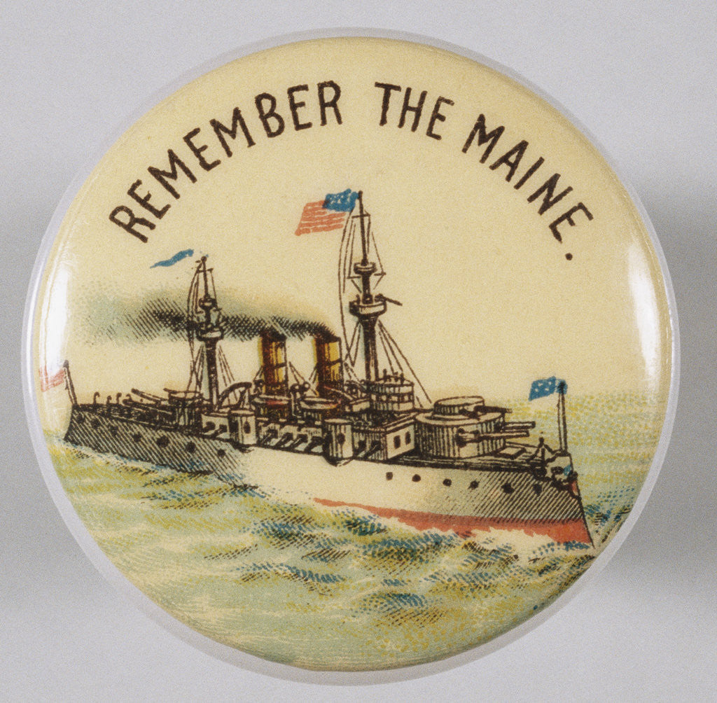 Detail of Remember The Maine Pin by Corbis
