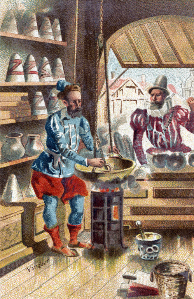 Detail of Illustration of an Early 17th-Century Apothecary by Corbis