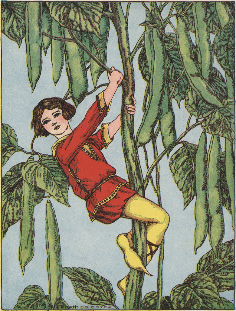 Detail of Illustration of Jack Climbing the Beanstalk by Elizabeth Colborne