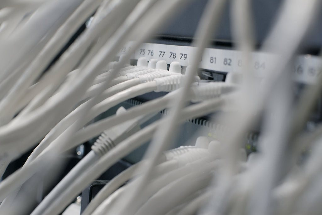 Detail of Computer Network Cables by Corbis