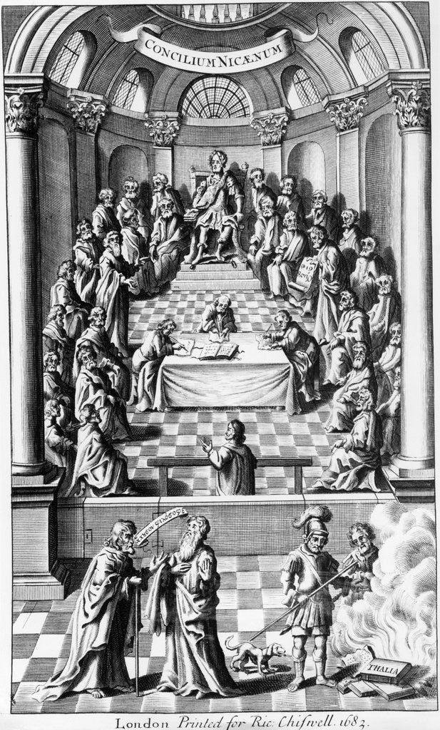 Detail of 17th-Century Engraving of the Council of Nicea by Corbis