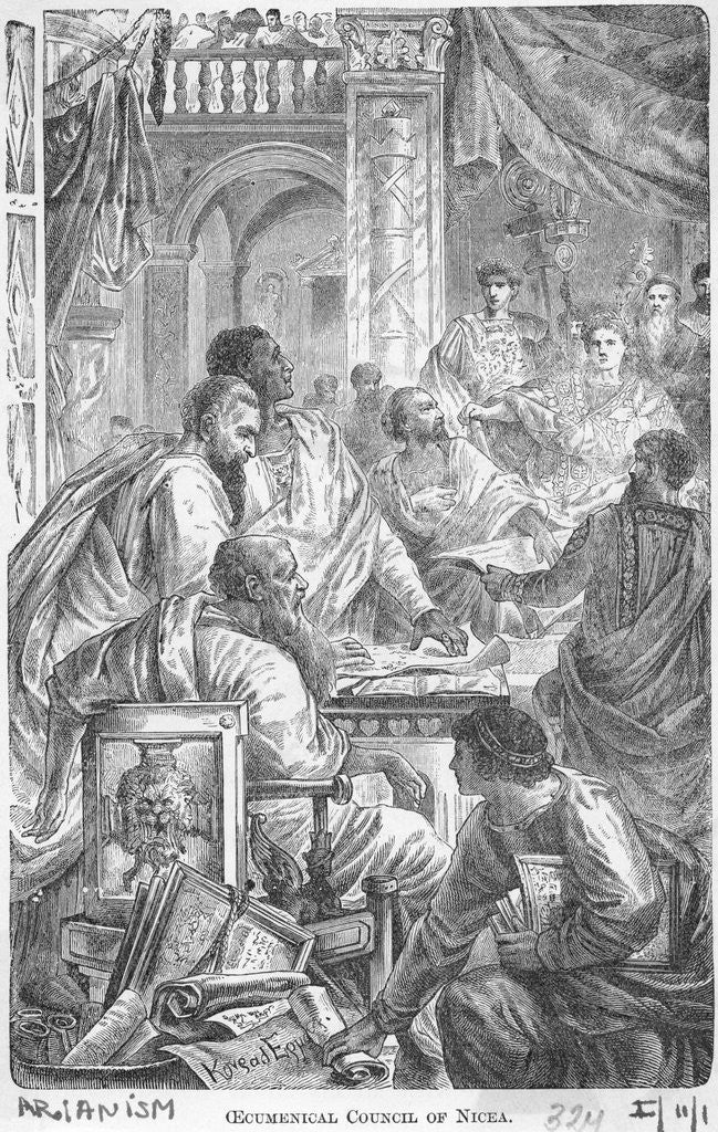 Detail of Ecumenical Council of Nicea Illustration by Corbis