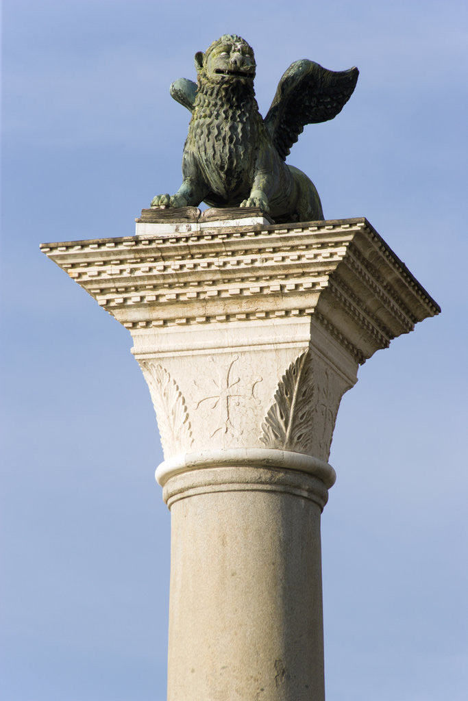 Detail of The Winged Lion of Venice Atop The Column of San Marco by Corbis