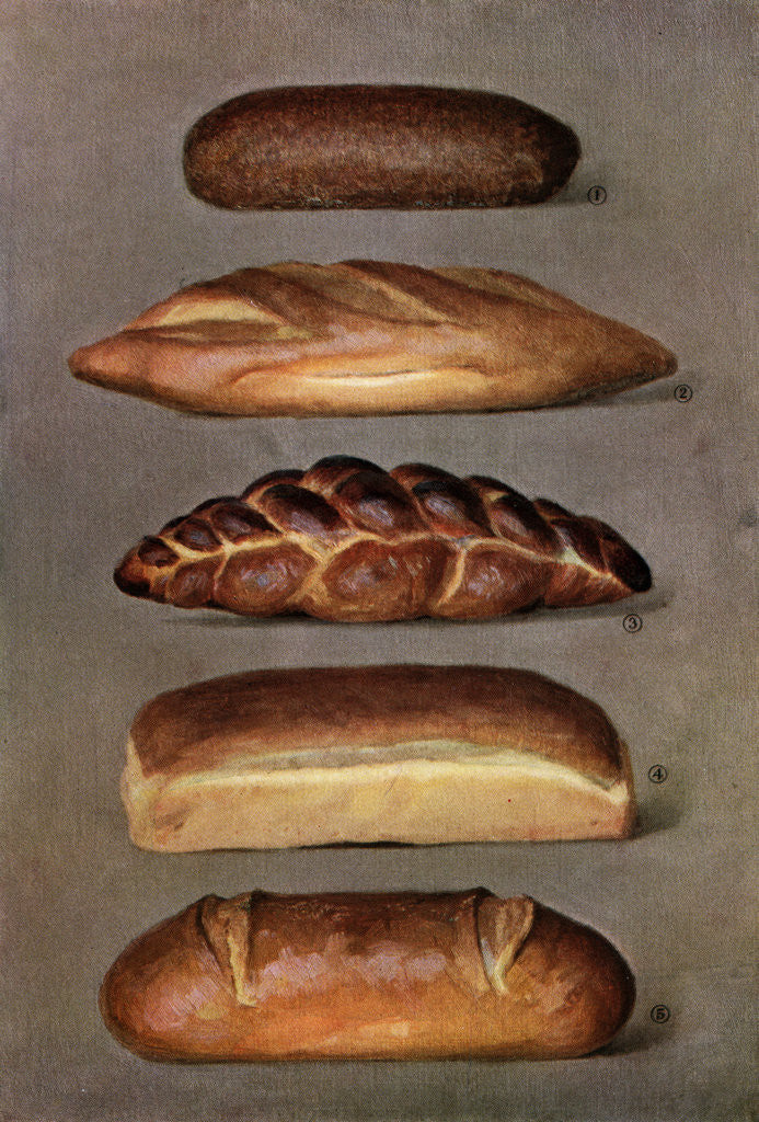 Detail of Illustration of Five Loaves of Bread by Corbis