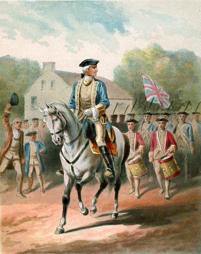 Detail of Illustration of George Washington Leaving for the Front in April 1754 by Corbis