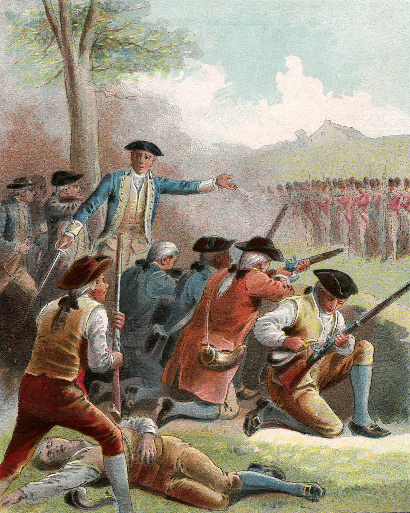 Detail of Illustration of George Washington and Soldiers Attacking Redcoats on Their Return to Boston by Corbis