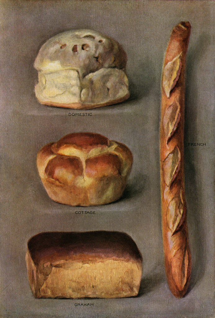 Detail of Illustration of Four Kinds of Bread by Corbis