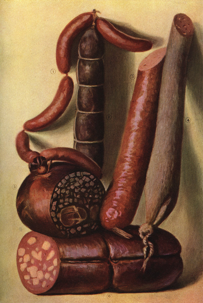 Detail of Illustration of Processed Meats by Corbis