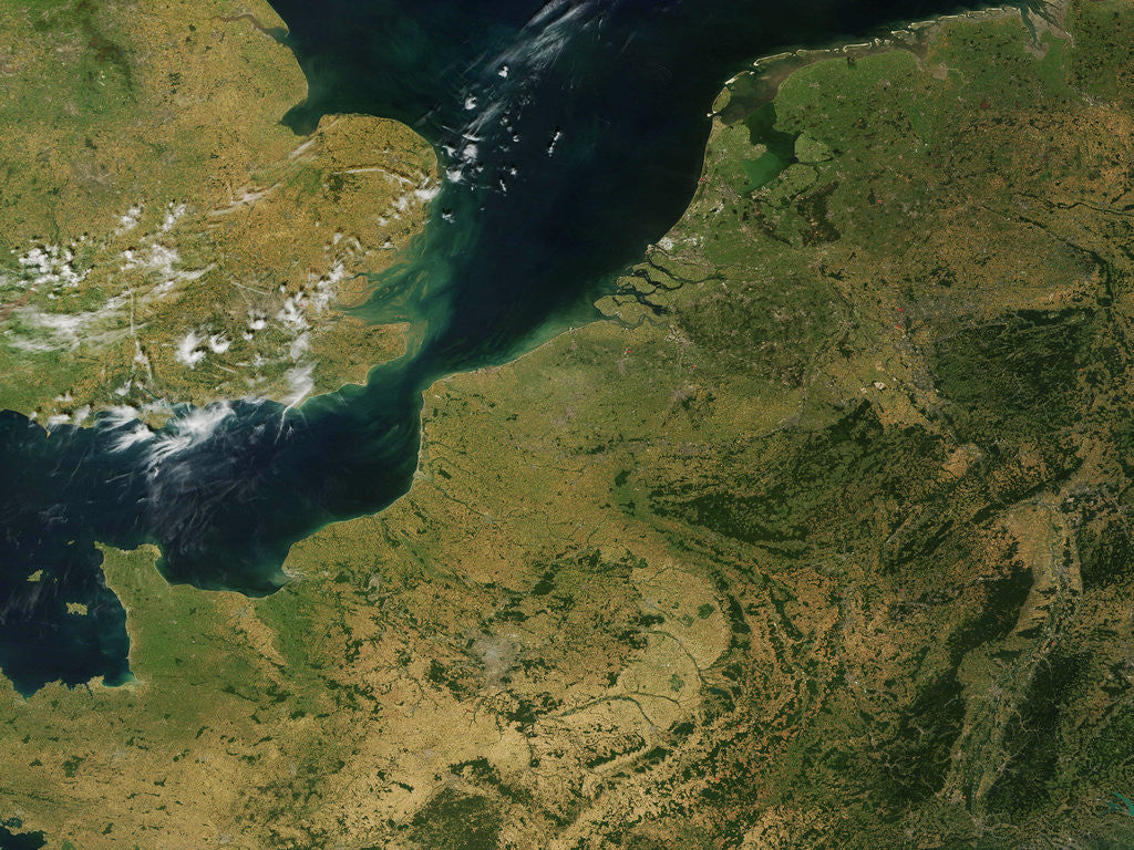 Detail of Strait of Dover Between England and France by Corbis